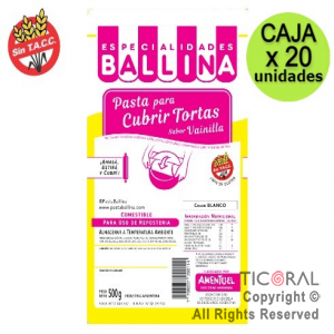 COBERTURA PARA TORTA 1/2K BLANCA VAINILLA BALLINA 20 x 1